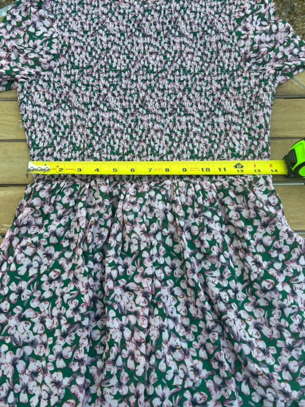 NWT Lulus Floral Forever Smocked Skater Dress - Pink & Green - Size M - Picture 10 of 12
